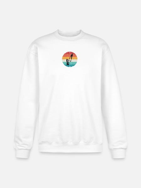 Retro Windsurf Sunset Circle - Champion Unisex Powerblend Sweatshirt - white