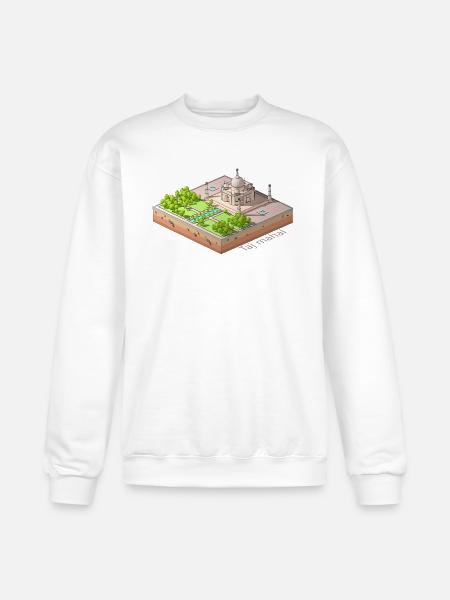 Geometric low poly Taj Mahal - Champion Unisex Powerblend Sweatshirt  - white