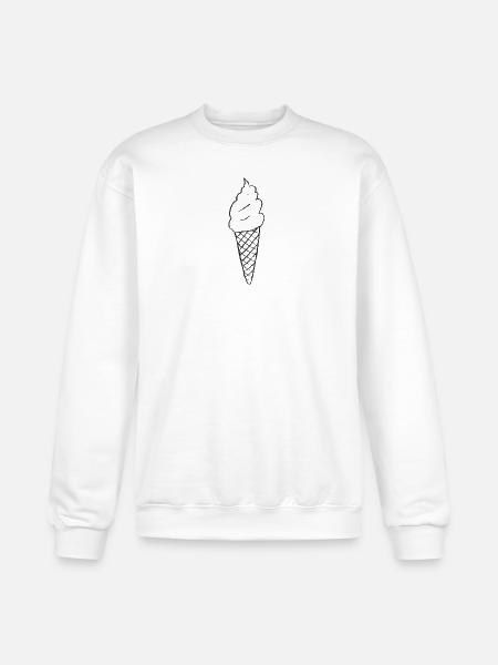 Minimal Ice Cream Cone Line Art - Champion Unisex Powerblend Sweatshirt - white