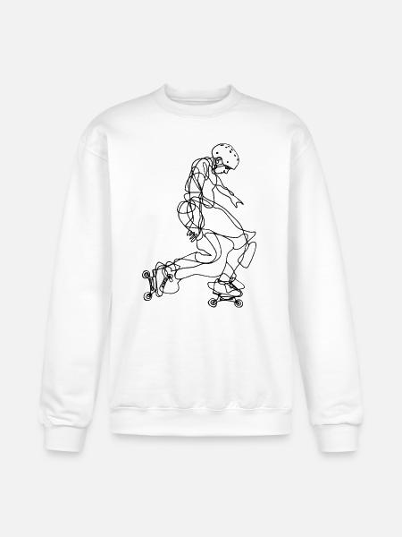 Roller Skater Drawing - Champion Unisex Powerblend Sweatshirt - white