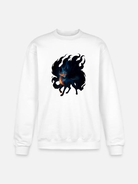 Mystic Night Wolf Illustration - Champion Unisex Powerblend Sweatshirt  - white