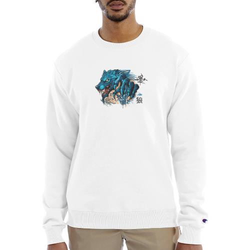 Blue Wolf Graffiti Street Art - Champion Unisex Powerblend Sweatshirt 