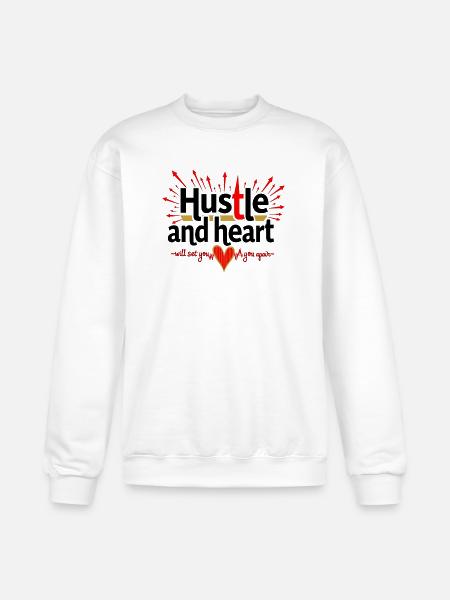 Hustle Heart - Champion Unisex Powerblend Sweatshirt - white