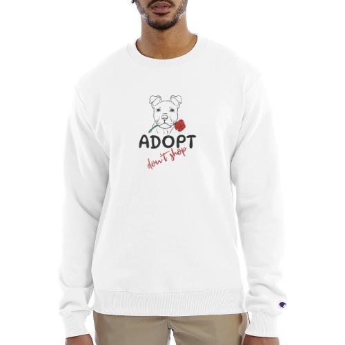 Retro Adopt Dont Shop Cute Puppy Rose Tee - Champion Unisex Powerblend Sweatshirt 