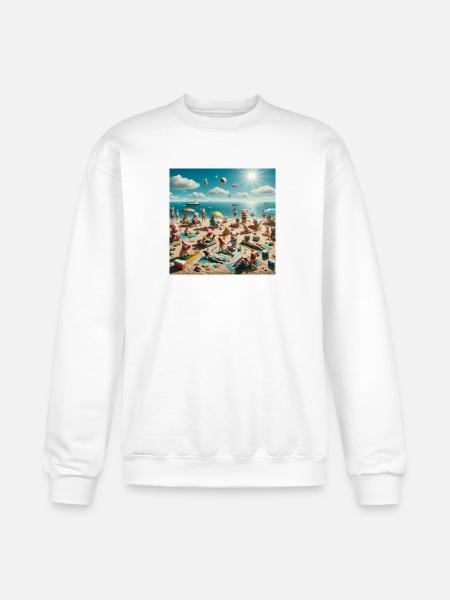 Pigs on the Beach - Champion Unisex Powerblend Sweatshirt - white