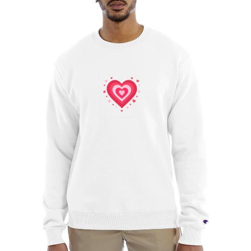 Layered Red & Pink Heart – Cute Valentine Love - Champion Unisex Powerblend Sweatshirt 