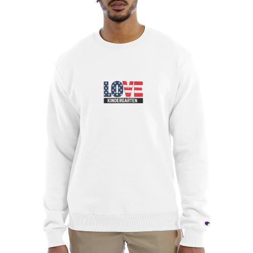 Love Kindergarten Patriotic Graduation - Champion Unisex Powerblend Sweatshirt 