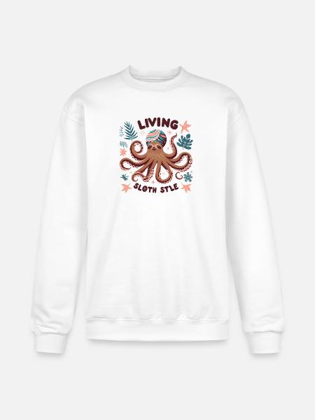 A funny sloth octopus - Champion Unisex Powerblend Sweatshirt - white
