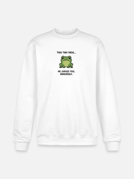 Frog Judges You, Immensely. - Champion Unisex Powerblend Sweatshirt - white