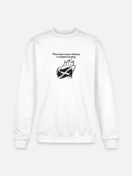 Burn the Confederate Flag - Champion Unisex Powerblend Sweatshirt  - white
