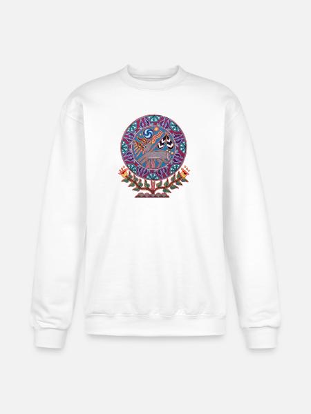 Native Huichol Peyote Deer - Champion Unisex Powerblend Sweatshirt  - white