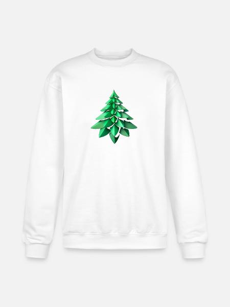 fractal green tree6 - Champion Unisex Powerblend Sweatshirt  - white