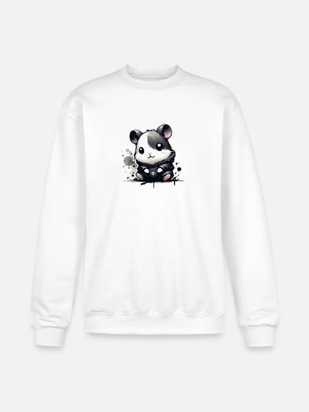 Charcoal Hip Hop Hamster - Champion Unisex Powerblend Sweatshirt - white