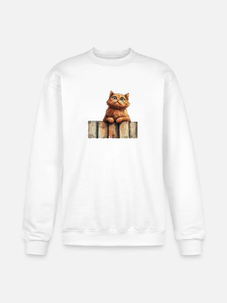 Funny Cat - Champion Unisex Powerblend Sweatshirt - white