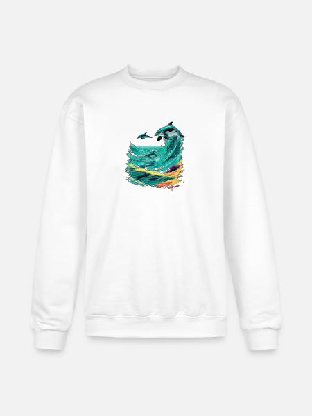 Pixel Beach CRT Dreams - Champion Unisex Powerblend Sweatshirt  - white