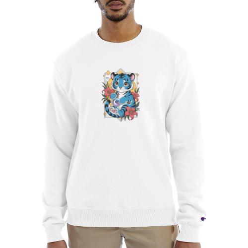 Mystic Blue Tiger Anime Potion Design – Cute tiger - Champion Unisex Powerblend Sweatshirt 