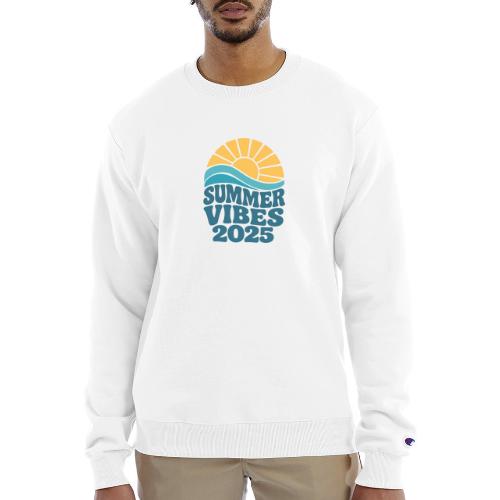 Summer Vibes 2025 Retro Sunset T-Shirt | Fun Beach - Champion Unisex Powerblend Sweatshirt 