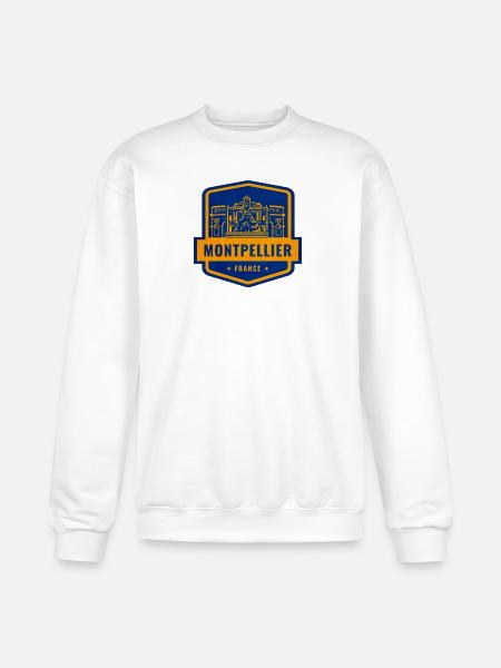 Montpellier Emblem Patch - Champion Unisex Powerblend Sweatshirt  - white
