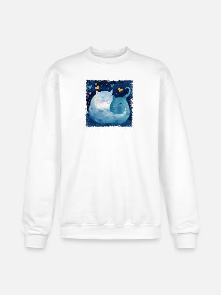 Cats Hug - Champion Unisex Powerblend Sweatshirt - white