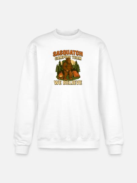 Sasquatch Camping Team – We Believe - Champion Unisex Powerblend Sweatshirt - white