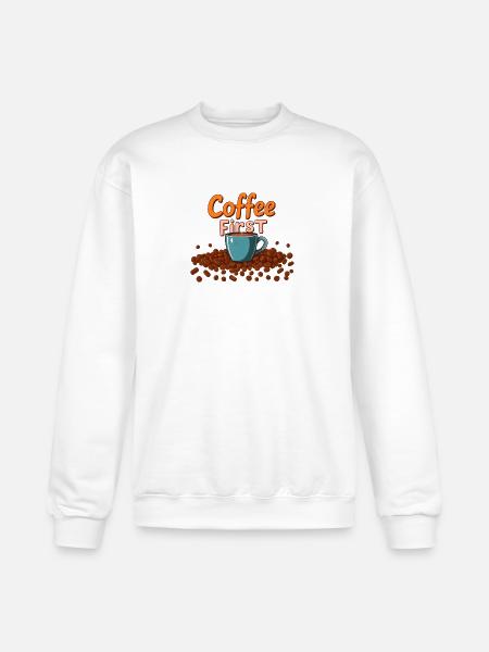Coffee First Cup Splash - Champion Unisex Powerblend Sweatshirt - white