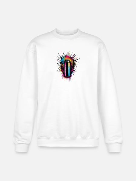 Vivid Spray Graffiti Burst - Champion Unisex Powerblend Sweatshirt - white