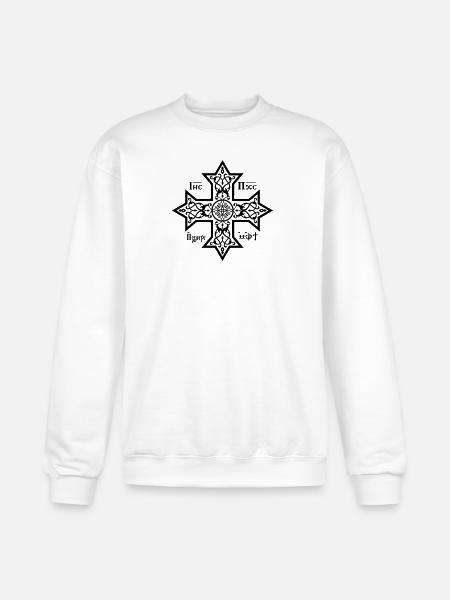 Coptic Cross Black Icon - Champion Unisex Powerblend Sweatshirt - white