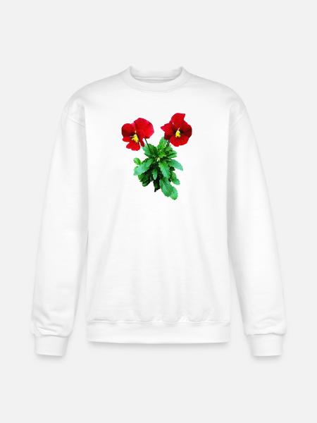 Red Pansy Duo - Champion Unisex Powerblend Sweatshirt - white