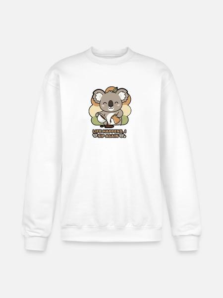 Koala Sips Again - Champion Unisex Powerblend Sweatshirt - white