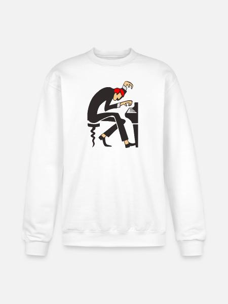 Piano Maestro Dizzy Pose - Champion Unisex Powerblend Sweatshirt - white