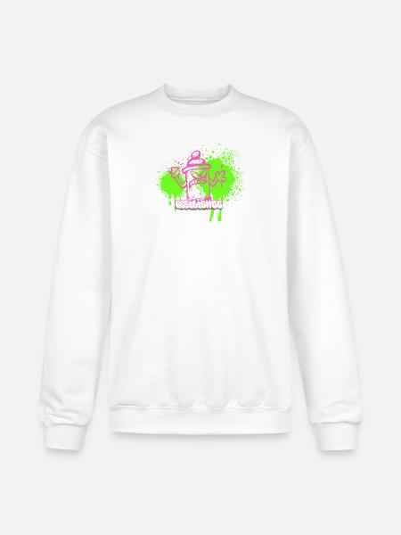 Neon Graffiti Spray Can Character - Champion Unisex Powerblend Sweatshirt - white