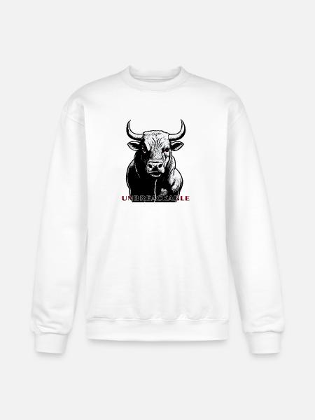 Unbreakable Bull Portrait - Champion Unisex Powerblend Sweatshirt - white