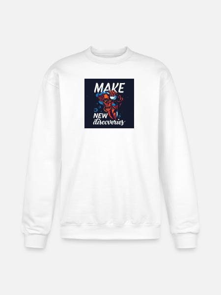 Make New Discoveries Skull Dive - Champion Unisex Powerblend Sweatshirt - white