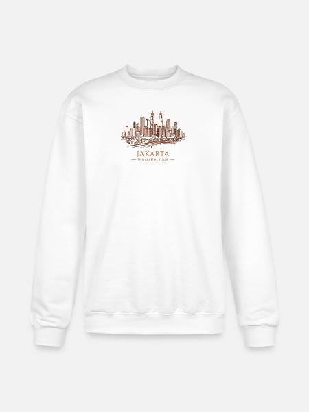 Jakarta Pulse City Skyline - Champion Unisex Powerblend Sweatshirt - white