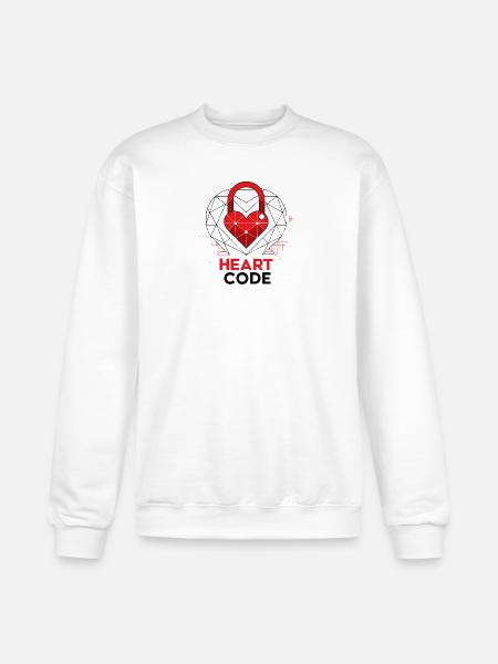a-geometric-lock-shape-with-a-smooth-red-heart- - Champion Unisex Powerblend Sweatshirt - white