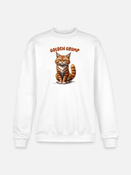 Golden Grump Cat - Champion Unisex Powerblend Sweatshirt - white