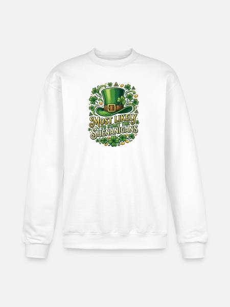 Leprechaun Hat Shenanigans - Champion Unisex Powerblend Sweatshirt - white
