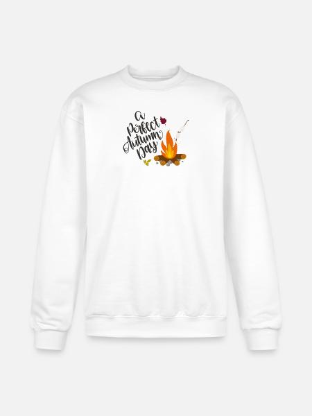 Autumn Campfire Cozy Day - Champion Unisex Powerblend Sweatshirt - white