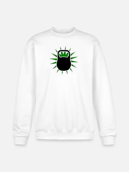 Green Sunburst Kettlebell Emblem - Champion Unisex Powerblend Sweatshirt  - white