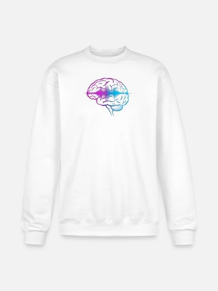 Neon Brain Wave Gradient - Champion Unisex Powerblend Sweatshirt - white