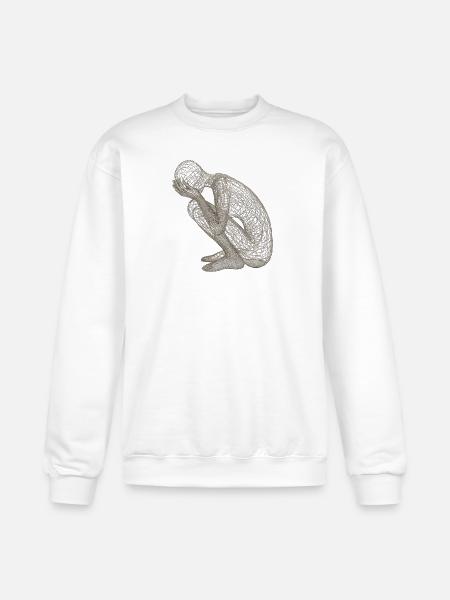 Wireframe Kneeling Figure - Champion Unisex Powerblend Sweatshirt - white