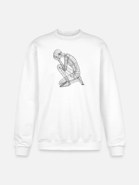 Kneeling Wireframe Figure - Champion Unisex Powerblend Sweatshirt - white