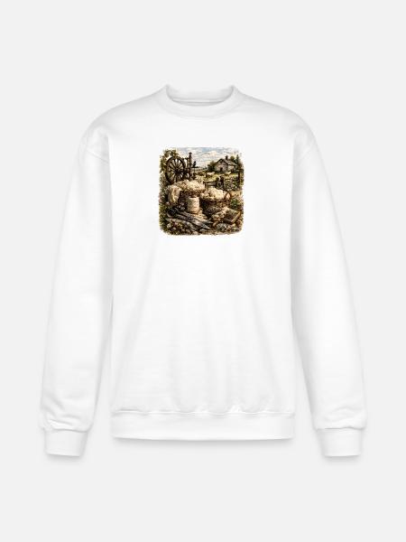 Rustic Wool Spinning Farm - Champion Unisex Powerblend Sweatshirt  - white
