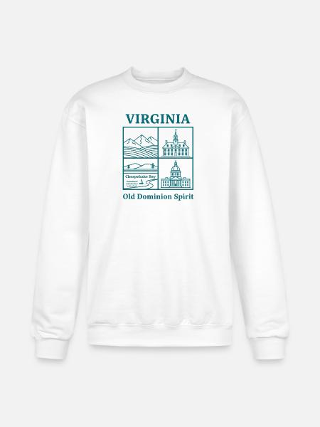 Virginia Vista: Mountains, Bay and Capitol - Champion Unisex Powerblend Sweatshirt  - white
