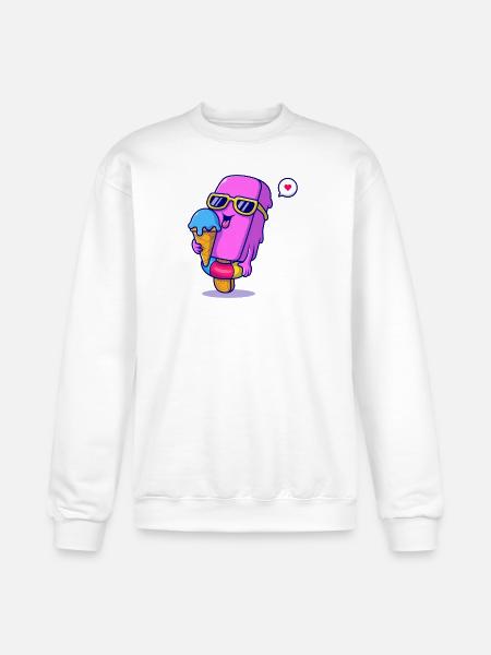 Sunny Pink Ice Pop Mascot - Champion Unisex Powerblend Sweatshirt - white