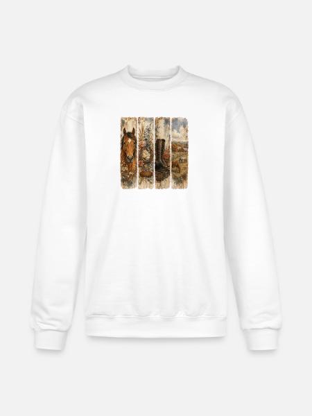 Rustic Western Florals Quartet - Champion Unisex Powerblend Sweatshirt - white