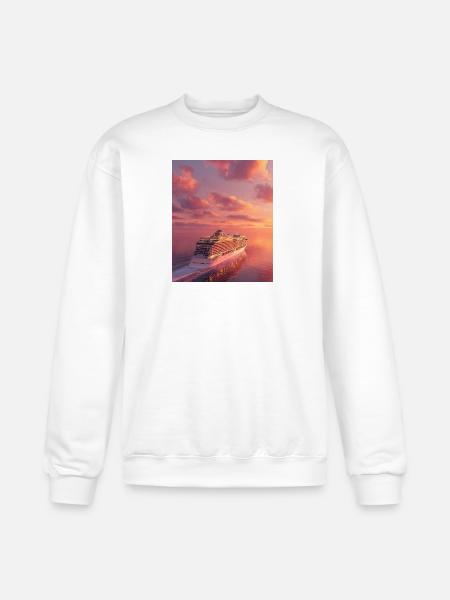 Sunset Cruise Lux Ship - Champion Unisex Powerblend Sweatshirt - white