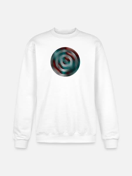 Spiral Teal Red Gradient Rings - Champion Unisex Powerblend Sweatshirt - white
