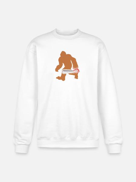 Lumberjack Bigfoot Chainsaw - Champion Unisex Powerblend Sweatshirt - white