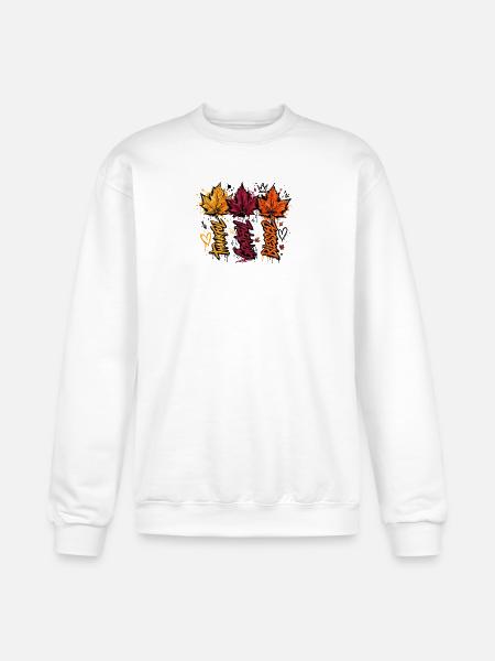 Autumn Graffiti Leaves - Champion Unisex Powerblend Sweatshirt  - white